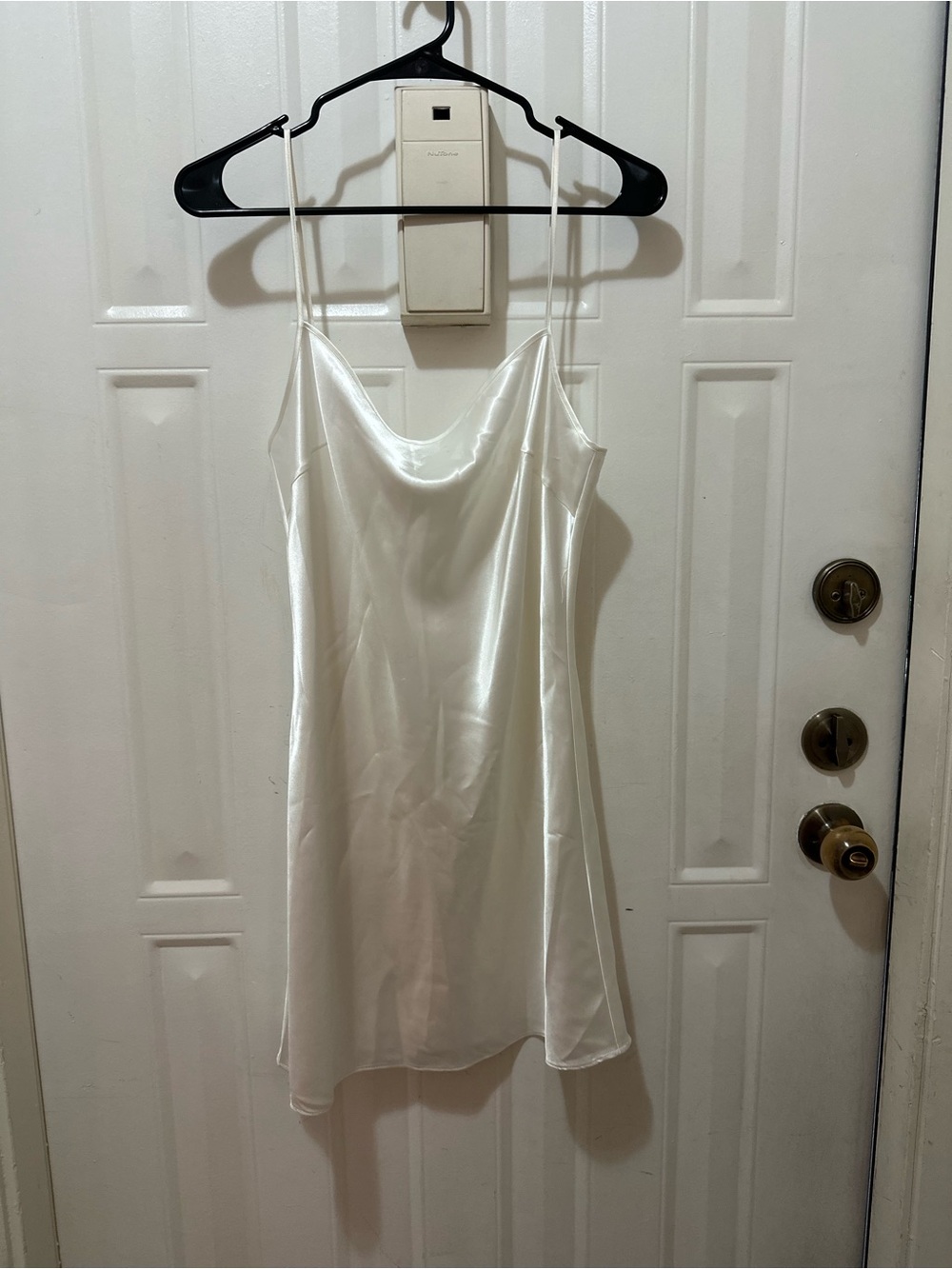 Classic Satin Chemise Slip in White